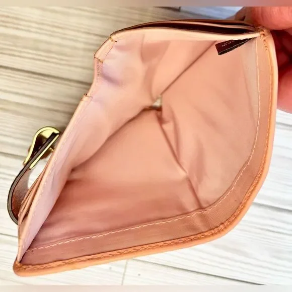 07-Coach 43723 Kristin Top Handle Peach Leather Shoulder Bag and Wallet Set - Picture 10 of 12